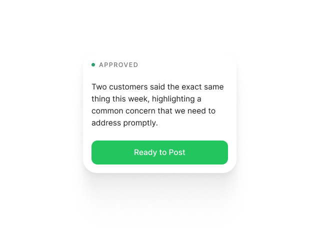 An approved post in the dashboard with a Ready to Post button.
