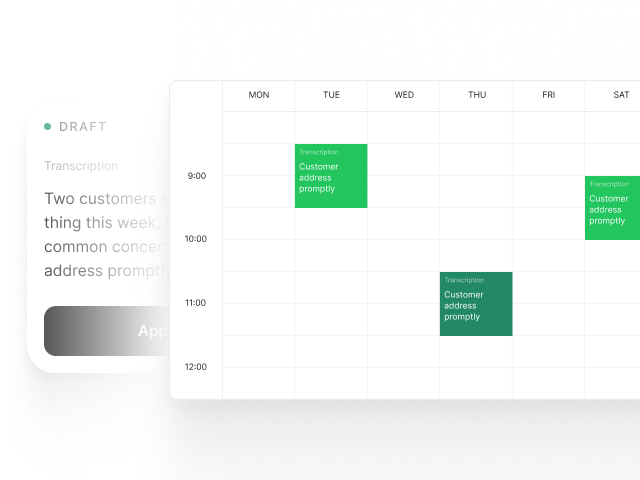 A week of the calendar with approved posts already placed on three days.